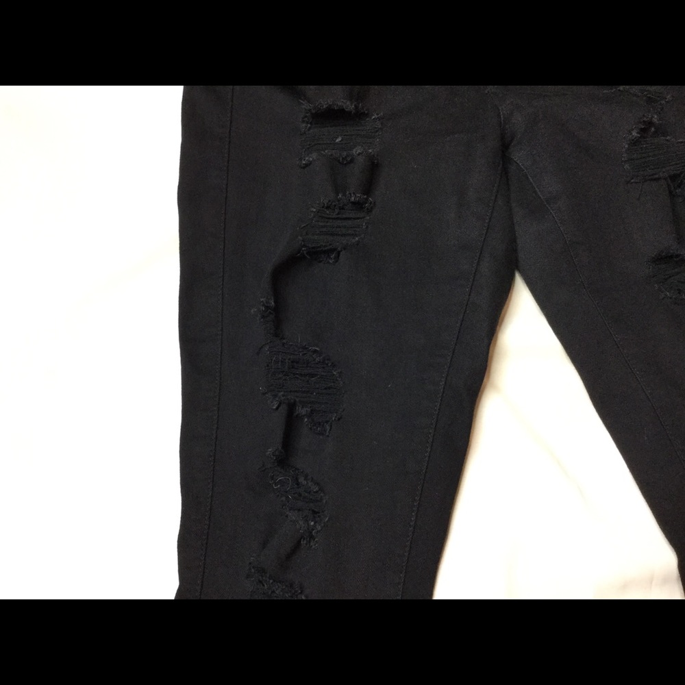 Torrid Bombshell Skinny Destructed Black Jeans 12r - image 4